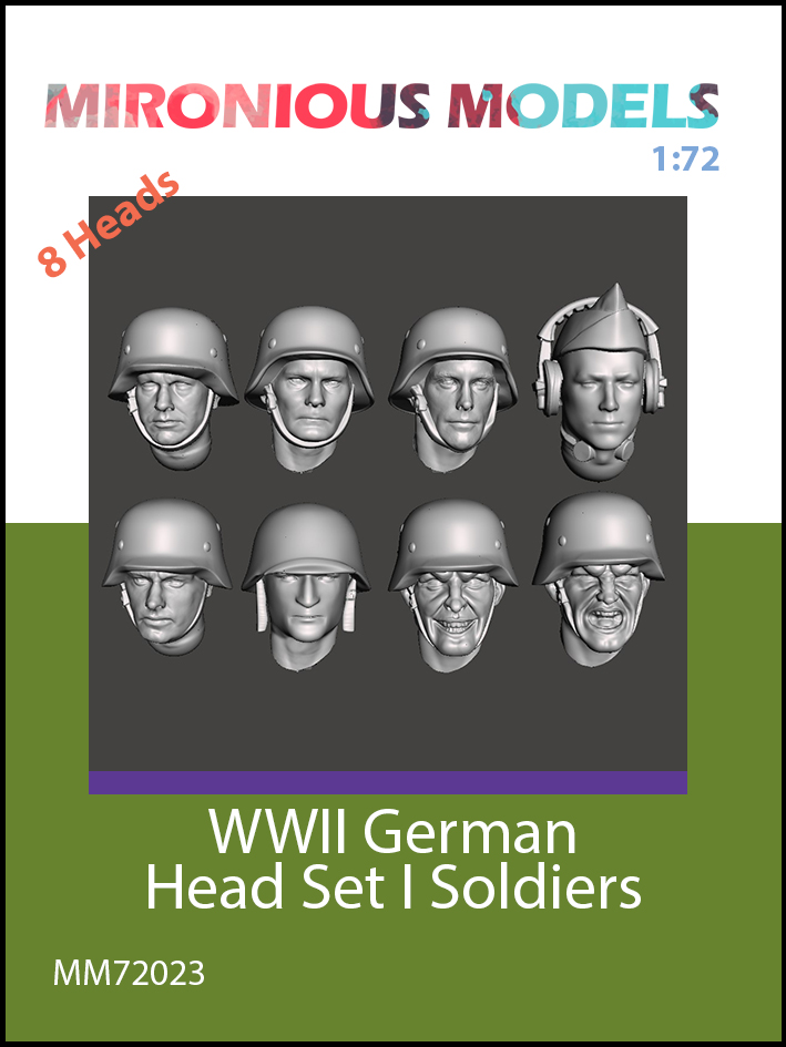 WW2 German Soldiers Heads - set 1