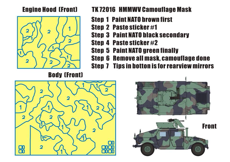 M1114 HMMWV NATO camouflage paint mask (TM)