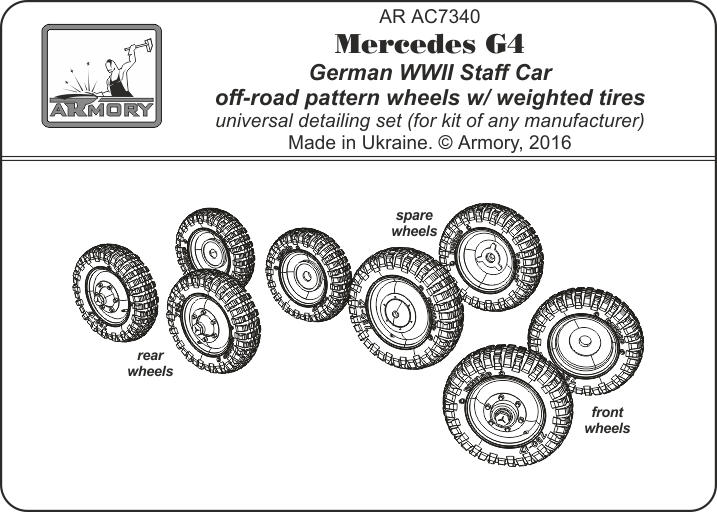 Mercedes G4 wheels with weighted tires - off-road pattern