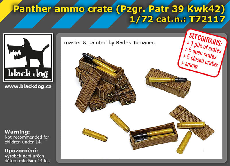 Pz.Kpfw.V Panther ammo & crates (Pzgr.Patr.39 Kwk42)