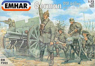 WW1 German artillery & 77mm gun