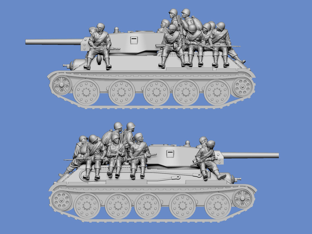 WW2 Soviet infantry - tank raiders - set 1