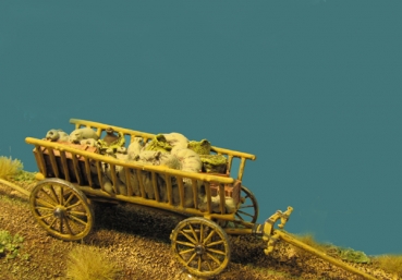 Peasant Wagon with Sacks & Baskets