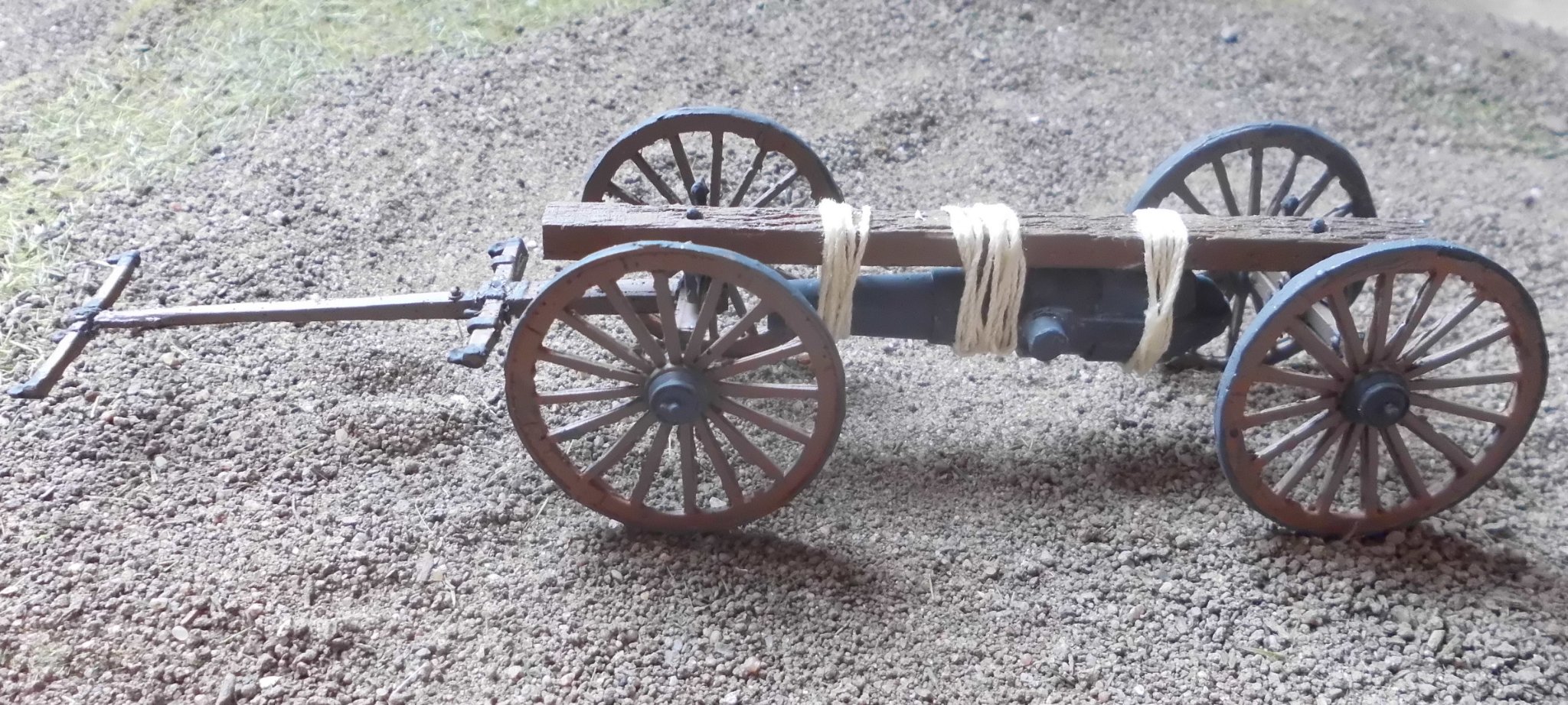 Sling cart barrel wagon with 7 inch Brook triple-band. rifle gun