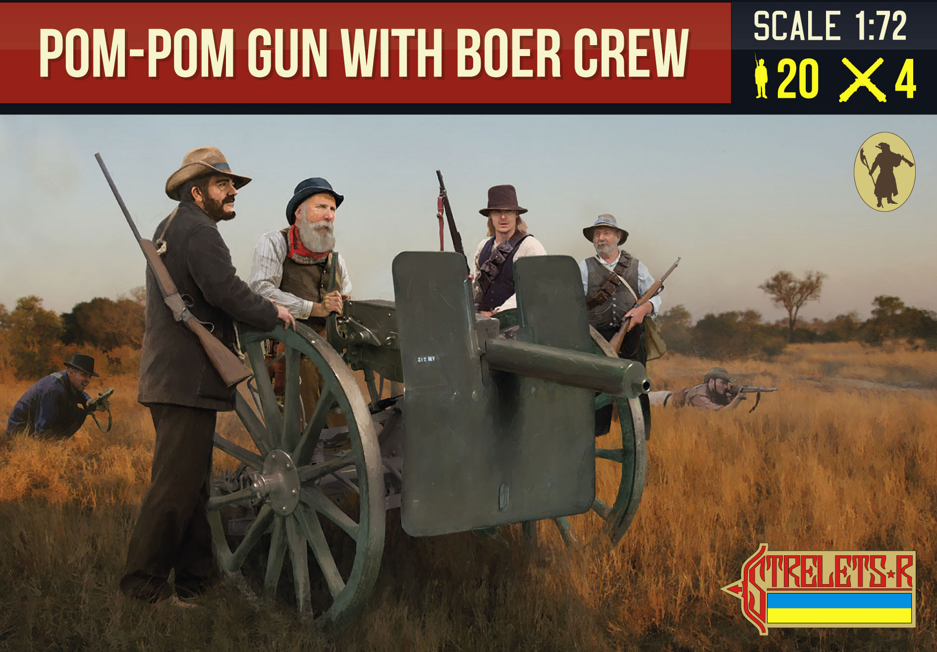 Anglo-Boer War -Pom-Pom Gun with Boer Crew