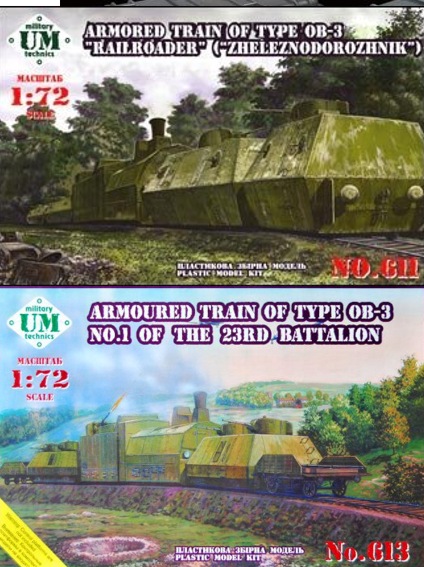 Armored train OB-3 No.1 & No.2 of the 23rd Battalion (2 kits) - Click Image to Close