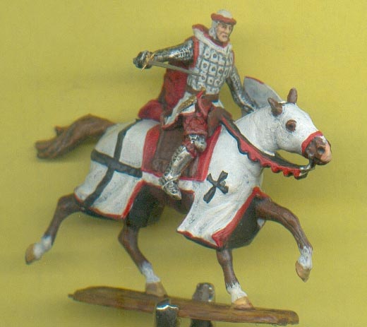 Mounted Teutonic knight, charging with cloak